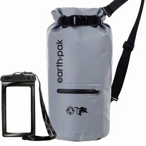 Earth Pak- Waterproof Dry Bag with Front Zippered Pocket Keeps Gear Dry - 20L